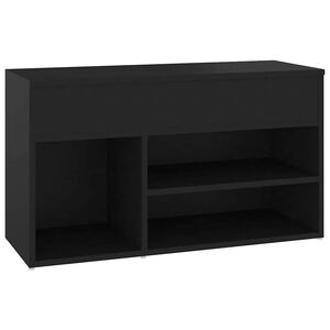 vidaXL シューズベンチ ブラック 80x30x45 cm エンジニアリングウッド