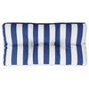 vidaXL パレットクッション ブルー＆ホワイト ストライプ 80x40x12 cm ファブリック