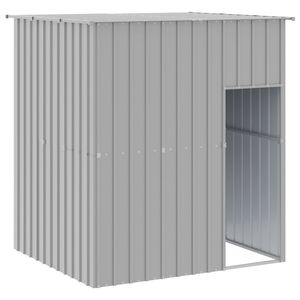 vidaXL 犬小屋 屋根付き ライトグレー 165x153x181 cm 亜鉛メッキ鋼