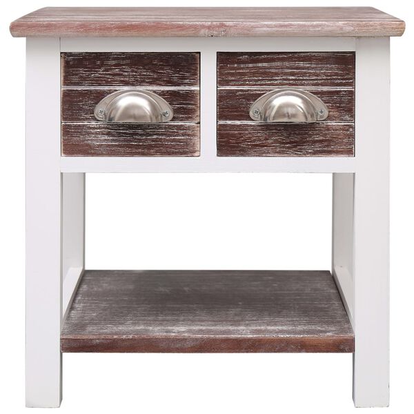 vidaXL サイドテーブル ブラウン 40x40x40cm 桐材