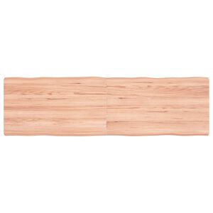 vidaXL テーブルトップ ライトブラウン 140x40x(2-4) cm 加工済み無垢材 ライブエッジ