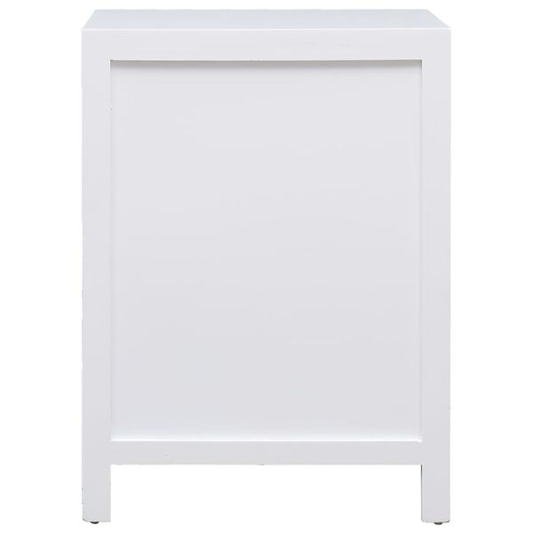 vidaXL ベッドサイドキャビネット ホワイト 38x28x52 cm 桐材