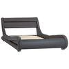 vidaXL ベッドフレーム LEDライト付き グレー 合成皮革製 100x200cm