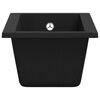 vidaXL キッチンシンク オーバーフロー付き ブラック 花こう岩製