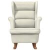 vidaXL ロッキングチェア ウィングバック クリーム ベルベット＆無垢材