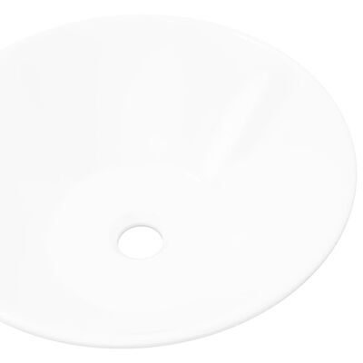 vidaXL バスルーム用 シンク 洗面器 セラミック/磁器製 ホワイト