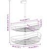 vidaXL 2段 引き出しキッチンワイヤーバスケット 180度 75x38x80cm シルバー