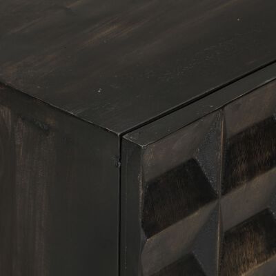 vidaXL サイドボード ブラック 55x34x75 cm マンゴー無垢材＆鉄製