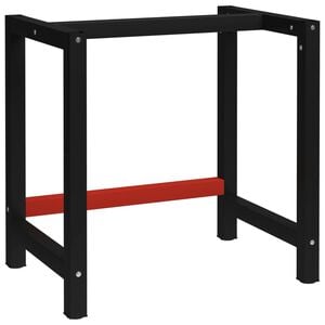 vidaXL ワークベンチ用フレーム 金属製 80x57x79cm ブラック＆レッド