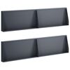 vidaXL 保持壁 4 個 80 x 12 x 50 cm スチール アンスラサイト