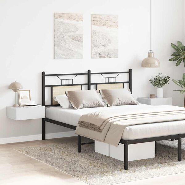 vidaXL 壁面取付型ナイトチェスト 2個 ハイグロスホワイト 40x30x15cm パーティクルボード