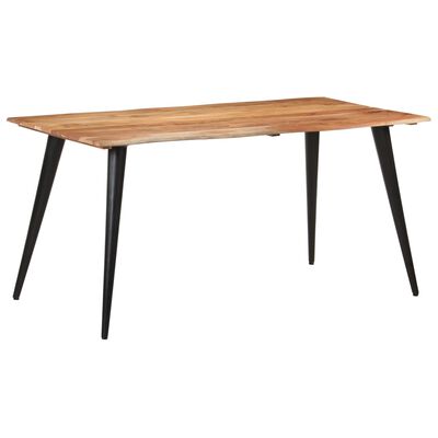 vidaXL ダイニングテーブル 天然木の形状 (ライブエッジ) アカシア無垢材 160x80x75cm