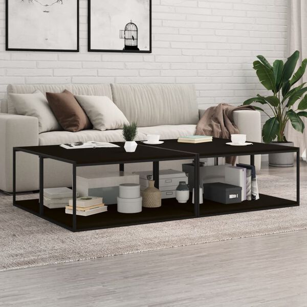 vidaXL 本棚ボード 8点 ブラック 80x50x1.5cm エンジニアリングウッド