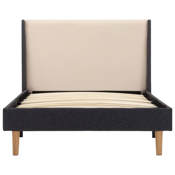 vidaXL ベッドフレーム クリーム ファブリック 100x200cm