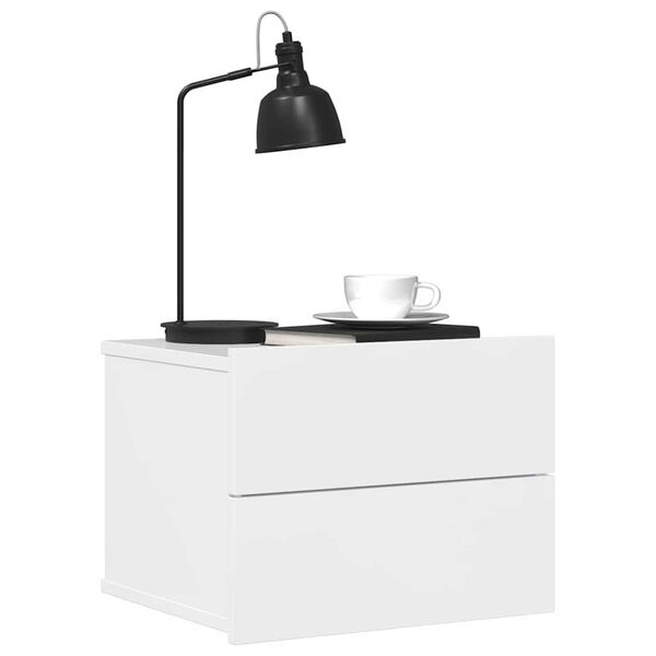 vidaXL ベッドサイドキャビネット 2点 ハイグロスホワイト 40x30x30cm エンジニアリングウッド