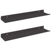 vidaXL フローティング棚 2 個 ブラック 40 x 9 x 2.5 cm スチール