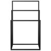 vidaXL 自立式タオル掛け ブラック 48x24x79 cm 鉄製