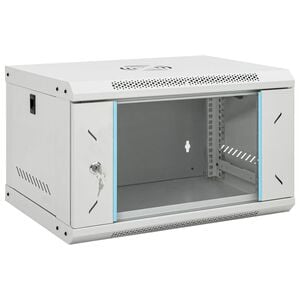 vidaXL 6U 壁掛けネットワークキャビネット 19インチ IP20 53x40x30 cm