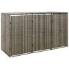 vidaXL トリプルホイールビン収納小屋 グレー 207x80x117cm ポリラタン製