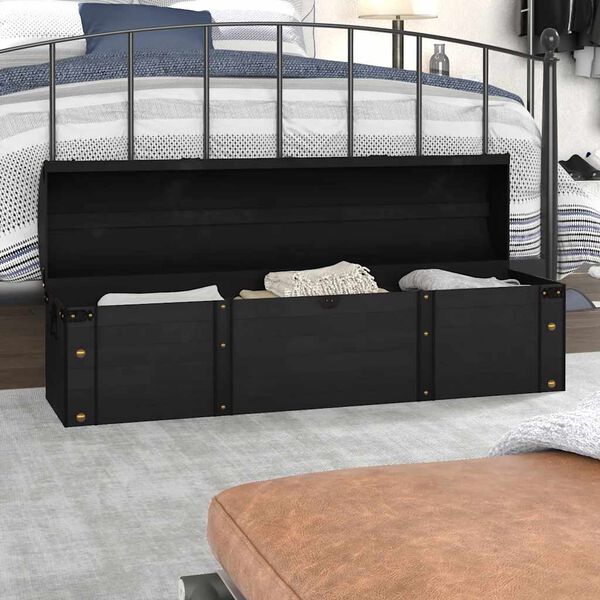 vidaXL 収納チェスト 無垢材 ヴィンテージ調 120x30x40cm