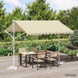 vidaXL 自立型オーニング 3x3 m クリーム