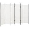 vidaXL 間仕切り 6枚パネル ホワイト 300x180cm
