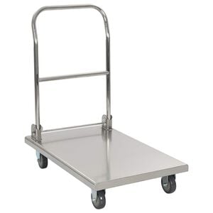 vidaXL プラットフォームトロリー シルバー 82x53x86cm ステンレススチール製