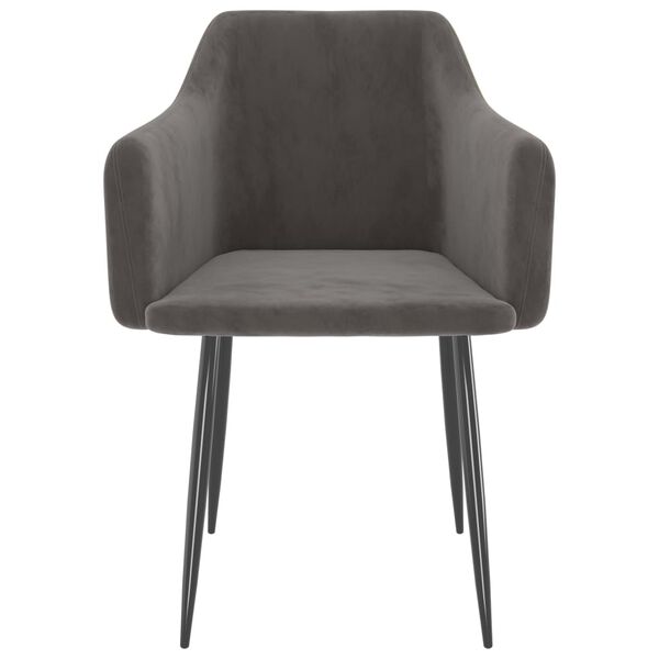 vidaXL ダイニングチェア 2点 ダークグレー ベルベット製