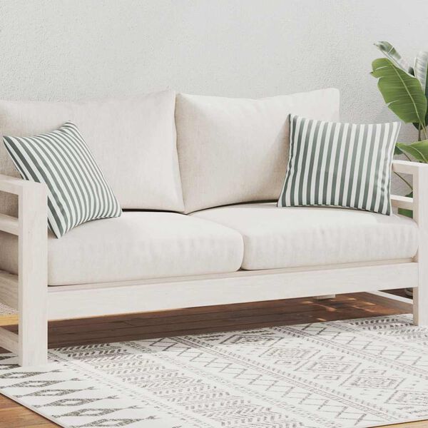 vidaXL 屋外ピロー 2点 ストライプ柄 45x45cm グレー