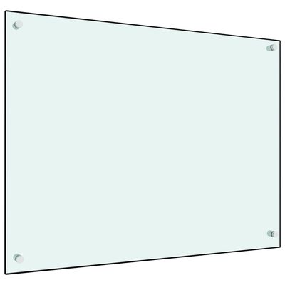 vidaXL キッチン用 汚れ防止板 ホワイト 80x60cm 強化ガラス製