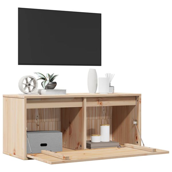 vidaXL ウォールキャビネット 80x30x35 cm 無垢材 パイン材