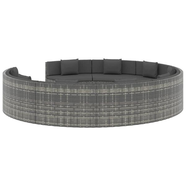 vidaXL ガーデンラウンジ10点セット クッション付き ポリラタン製 グレー