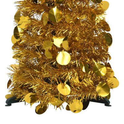 vidaXL ポップアップ 人工クリスマスツリー ゴールド 120cm PET製