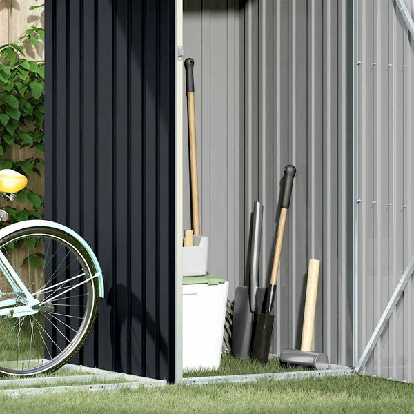 vidaXL ガーデン薪小屋 アントラシート 245x98x159cm 亜鉛メッキ鋼製