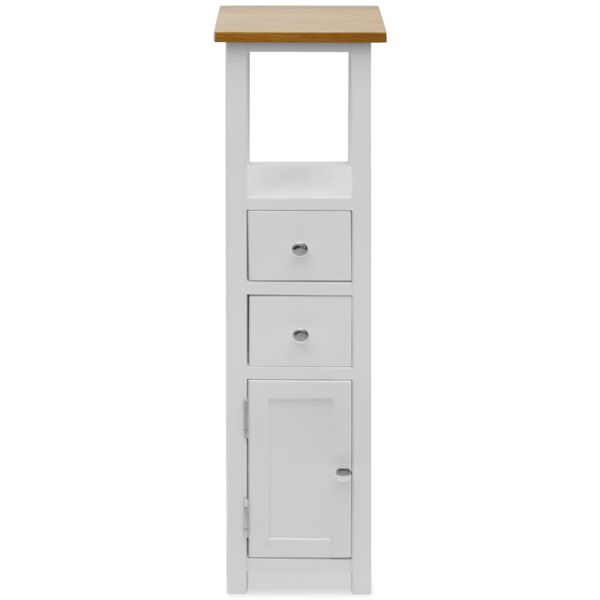 vidaXL 引き出し付き トールチェスト 26x26x94cm オーク無垢材