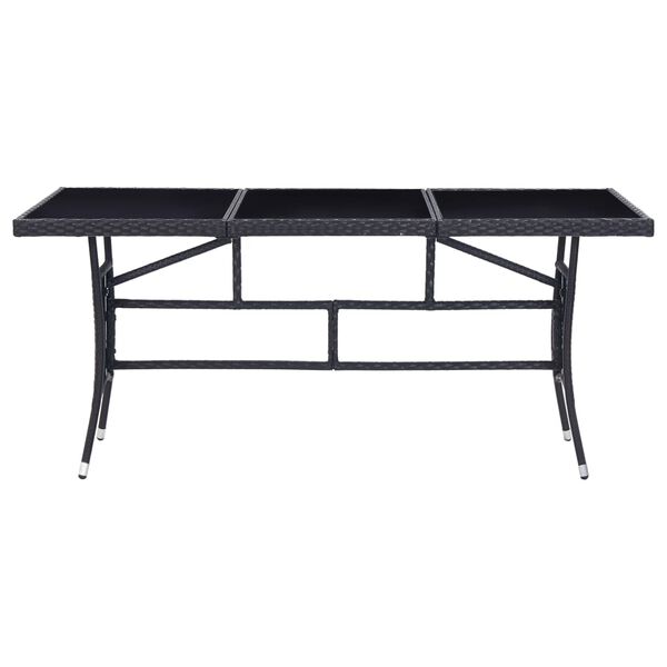 vidaXL 屋外ダイニング9点セット ポリラタン製 ブラック