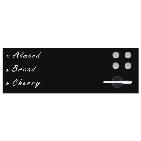 vidaXL 壁掛け用 マグネット黒板 ガラス 60x20cm