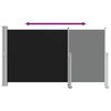 vidaXL パティオ用 引き込み式サイドオーニング 140 x 300 cm ブラック