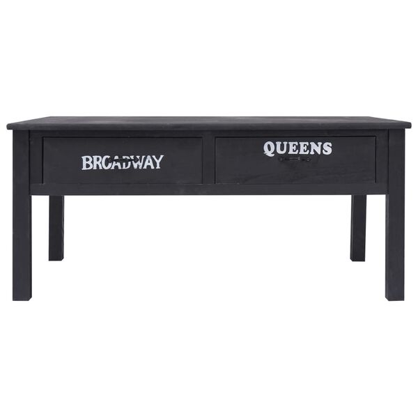 vidaXL コーヒーテーブル ブラック 100x50x45cm 木製