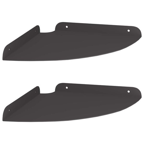 vidaXL 壁棚 棚で ストレージ付き 2 pcs ブラック 24 x 24 x 2 cm