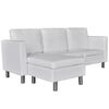 vidaXL セクショナルソファ 3人掛け 合成皮革製 ホワイト