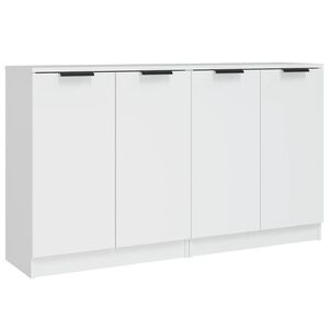 vidaXL サイドボード 2点 ホワイト 60x30x70cm エンジニアリングウッド