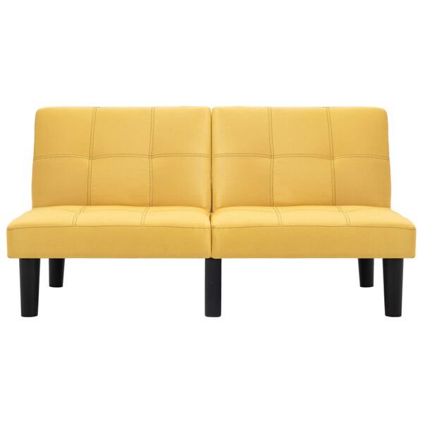 vidaXL 2人掛けソファ 布製 イエロー