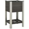 vidaXL ガーデンレイズドベッド 棚付き WPC製 50x50x90cm グレー