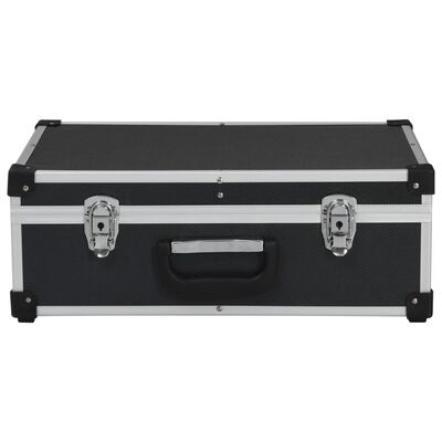 vidaXL ツールスーツケース 46x33x16 cm ブラック アルミ製