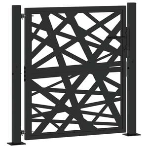vidaXL ガーデンゲート ブラック 100x100 cm スチールライトデザイン