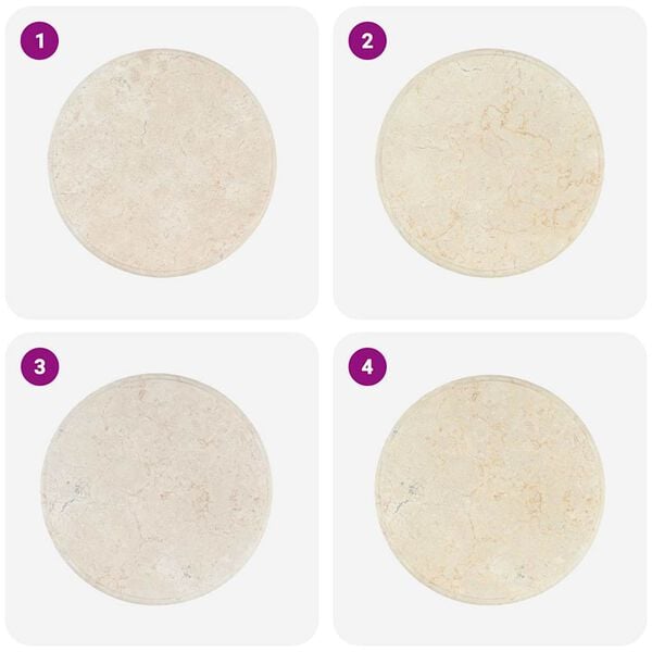 vidaXL テーブルトップ 直径50x2.5cm 大理石 クリーム