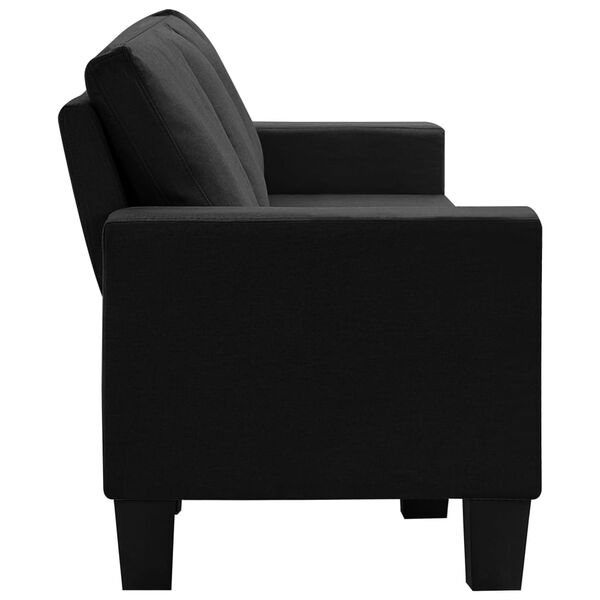 vidaXL 4人掛けソファ 布製 ブラック