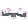 vidaXL ガーデンソファ10点セット クッション付き ポリラタン製 グレー