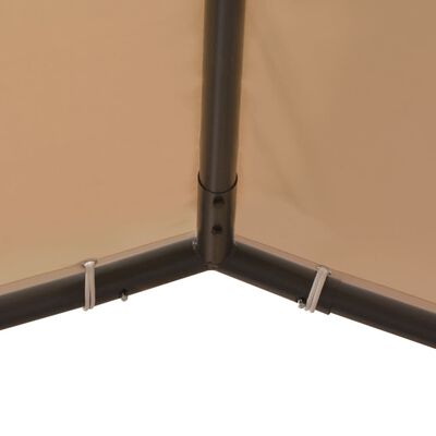 vidaXL ガゼボ パビリオン テント キャノピー 3x3m スチール製 ベージュ